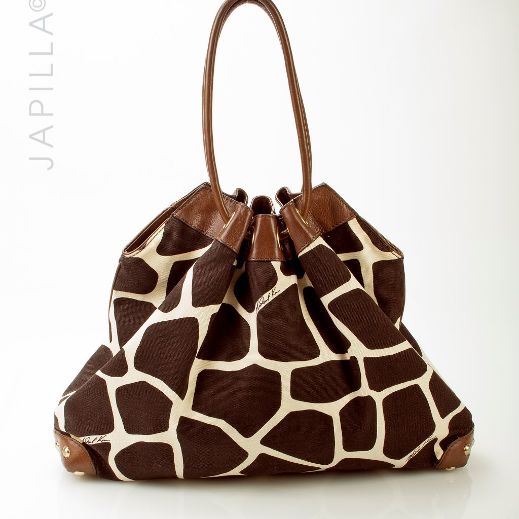 Michael Kors Brown Canvas Cow Print Satchel